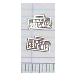 LBT-231-G-412 Lot de 2 plaques 231 G 412 peintes en laiton