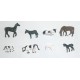 Lot de 8 animaux (black cow, Horses mouton) HO v2