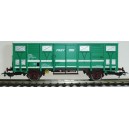 Wagon plat avec conteneur PIGNAT - HJ6031 - HO