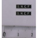 2 plaques SNCF en laiton photogravé fond noir