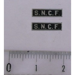 2 plaques SNCF en laiton photogravé fond noir