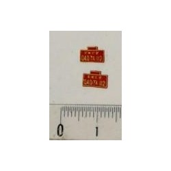 2 plaques 040TA112 peintes en laiton HO