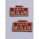 2 plaques 141TA412 peintes en laiton