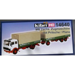 Kibri 14640 - H0 MB camion a 2 essieux avec remorque a bache
