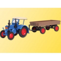 Kibri 12232 - H0 tracteur Lanz avec charette