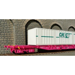 LSM 30113 Wagon porte container CNC Blanc Vert LS models HO