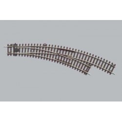 Aiguillage courbe droite 15 degres en maillechort PIKO 55223 HO
