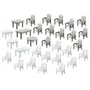 FALLER - 24 chaises et 6 Tables de jardin - 180439 - HO