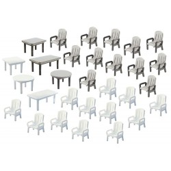 FALLER - 24 chaises et 6 Tables de jardin - 180439 - HO