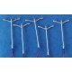 set of 5 modern streetlights GREY double metal HO