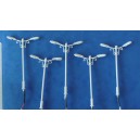 lot de 5 lampadaires blancs doubles en metal HO