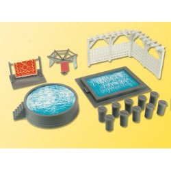 Kibri 38148 - Juego de decoración - y una terraza ajardinada - HO