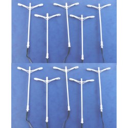 lot de 10 reverberes lampadaires modernes doubles en metal HO