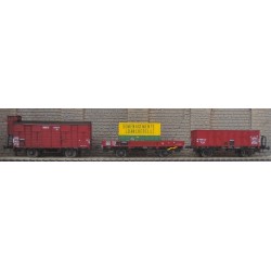 LS-models LSM 30276 Set de 3 Wagons OCEM couvert et tombereau PLM - HO