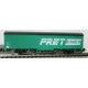 PIKO - Wagon couvert vert blanc a 2 essieux "FRET" - HO