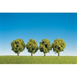 FALLER 181413 - Lot de 4 arbres feuillus verts clair - 6cm - HO 1/87