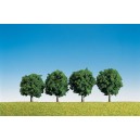 FALLER 181412 - Lot de 4 arbres vert foncé - 6cm - HO 1/87