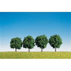 FALLER 181412 - Lot de 4 arbres vert foncé - 6cm - HO 1/87