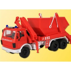 Kibri 18259 - camion Mercedes Benz pompiers avec conteneur et grue - HO 1/87