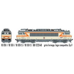 LSM 10051 - Loco SNCF BB 22200 gris orange gde cabine, Logo casquette, St martin de crau - ep V - HO