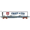 LS models - LSM 30300 - Grey-blue Wagon KM with FAGET container - sncf HO