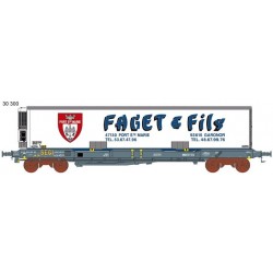 LS models - LSM 30300 - Wagon sncf KM avec caisse mobile FAGET ep IV-V HO