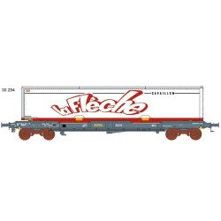 LS models - LSM 30294 - Grey-blue Wagon KMr with LA FLECHE container - sncf HO