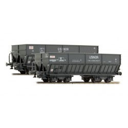 Ls Models 30213 - Set de 2 wagons sncf, SVywf, bords bas gris foncé, Usinor - HO