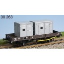 LSModels - LSM 30263 - Flat Wagon OCEM 19 SNCF UIC red with gray containers epIII - HO