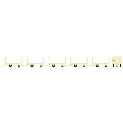 LS models - LSM 89600 - Set de 5 chariots postaux jaune PTT ep 4 - HO