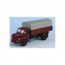 SAI 2622 - Camion baché miniature 1/87 BERLIET GLR8 ROUGE grenat - HO