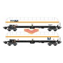 LS Models - LSM 30187 2 WAGONS citerne UAS blanc bandeau orange MILLET - HO