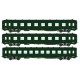 REE modeles vb059 - Juego de 3 Coches Dev corto A0 ep3 Verde A3B5-B8-C10 - HO