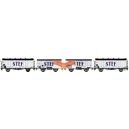 LS-models LS30396 - Conjunto de 4 vagones ocem refrigerado blanco "STEF" SNCF - HO