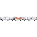 LS-models LS30396 - Set of 4 wagons OCEM refrigerated white "STEF" SNCF - HO