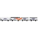 LS-models LS30398 - Conjunto de 4 vagones ocem refrigerado blanco "STEF" SNCF ep 4 - HO