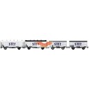 LS-models LS30398 - Set de 4 wagons OCEM Frigorifique blanc STEF - SNCF ep 4 - HO