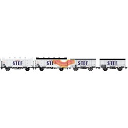 LS-models LS30398 - Conjunto de 4 vagones ocem refrigerado blanco "STEF" SNCF ep 4 - HO