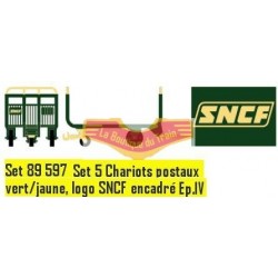 LS models - LSM 89597 - Set de 5 chariots postaux VERT-jaune ep 4 - HO