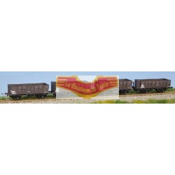 LS-models LSM 30250 - COFFRET DE 4 WAGONS tombereaux OCEM brun - HO