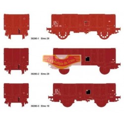 LS models LSM-30260 - Conjunto de 3 CARRO ROJO OCEM UIC - HO