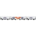 LS-models LS30395 - Conjunto de 4 vagones ocem refrigerado blanco "STEF" SNCF - HO