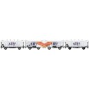 LS-models LS30395 - Set of 4 wagons OCEM refrigerated white "STEF" SNCF - HO