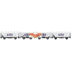 LS-models LS30395 - Set de 4 wagons OCEM Frigorifique blanc STEF - SNCF - HO