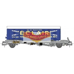 REE modeles WB-338 - Vagon KANGOUROU Ep.III-IV + Remorque "ECLAIR" tôlé simple axle - HO