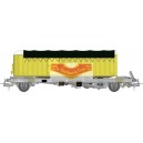 REE modeles WB-345 - Wagon KANGOUROU Ep.III + Remorque Jaune bâche verte double axle - HO