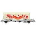 REE modeles WB-349 - Wagon KANGOUROU Ep.III + Remorque "MOBYLETTE" tôlé simple axle - HO