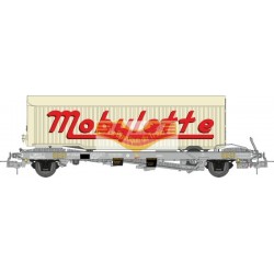 REE modeles WB-349 - Vagon KANGOUROU Ep.III + Remorque "MOBYLETTE" tôlé simple axle - HO