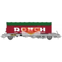 REE modeles WB-352 - Vagon KANGOUROU Ep.III + Remorque "ROUCH" bâche verte double axle - HO