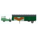 REE modeles CB-023 - tractora KANGOUROU green toit blanc + remolque verde bâche simple axle Ep.III-IV - HO